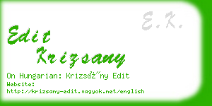 edit krizsany business card